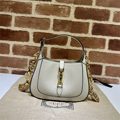 Gu.cci Jackie 1961 Mini Shoulder Bag White Patent Leather 699651