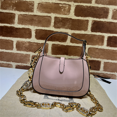 Gu.cci Jackie 1961 Mini Shoulder Bag Pink Patent Leather 699651