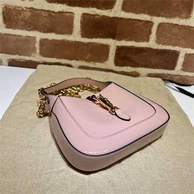 Gu.cci Jackie 1961 Mini Shoulder Bag Pink Patent Leather 699651