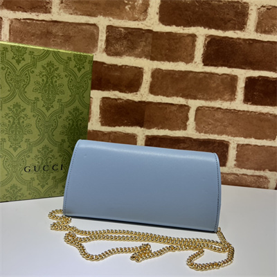 Gu.cci Blondie continental chain wallet Blue Leather 725215