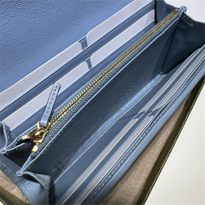 Gu.cci Blondie continental chain wallet Blue Leather 725215