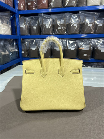 Bir.kin Bag TOGO Leather 25/30/35CM Gold/Silver Hardware In Jaune Poussin Color HS