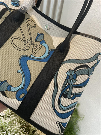 Her.mes  Garden Party 36CM Togo Leather and Graffiti Canvas HS