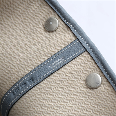 Hermes Garden Party 30/36CM Calfskin Leather Bleu Lin