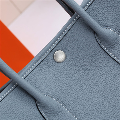 Hermes Garden Party 30/36CM Calfskin Leather Bleu Lin