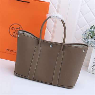 Hermes Garden Party 30/36CM Calfskin Leather Etoupe