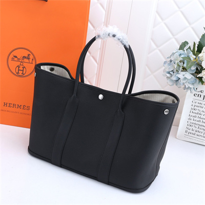 Hermes Garden Party 30/36CM Calfskin Leather Black