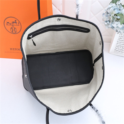 Hermes Garden Party 30/36CM Calfskin Leather Black