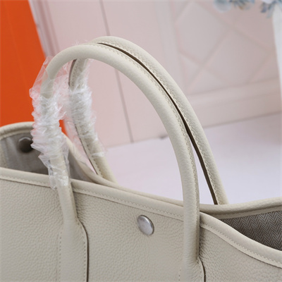 Hermes Garden Party 30/36CM Calfskin Leather Craie