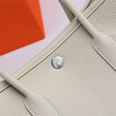 Hermes Garden Party 30/36CM Calfskin Leather Craie