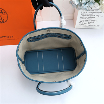 Hermes Garden Party 30/36CM Calfskin Leather Bley Jean