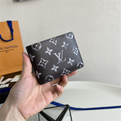 L.V Slender Wallet Brushed Monogram cowhide leather Black/White M11708