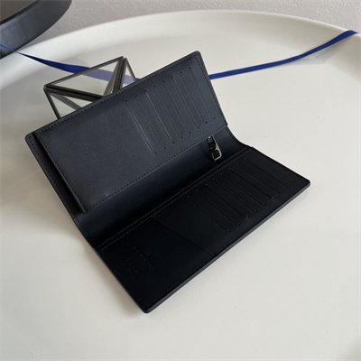 LV Brazza Wallet Brushed Monogram cowhide leather Black/White M11709