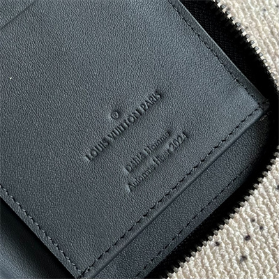 L.V  Zippy Wallet Brushed Monogram cowhide leather Black/White M11710
