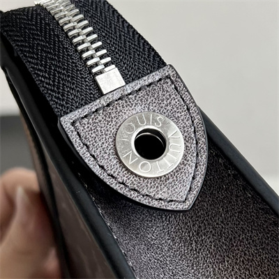 L.V Pochette Voyage MM Brushed Monogram cowhide leather Black/White M11764