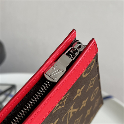 L.V Pochette Voyage MM Monogram Canvas Red  M12820