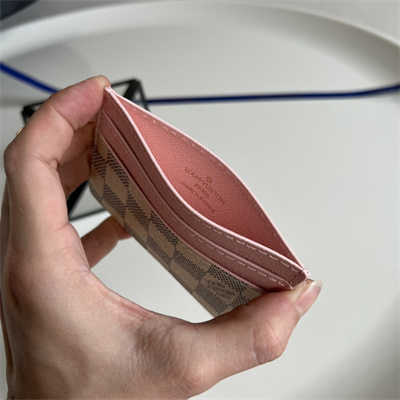L.V Charms Card Holder Damier Azur Pink M82739