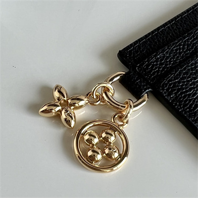 L.V Charms Card Holder Monogram Empreinte Black Leather M82739