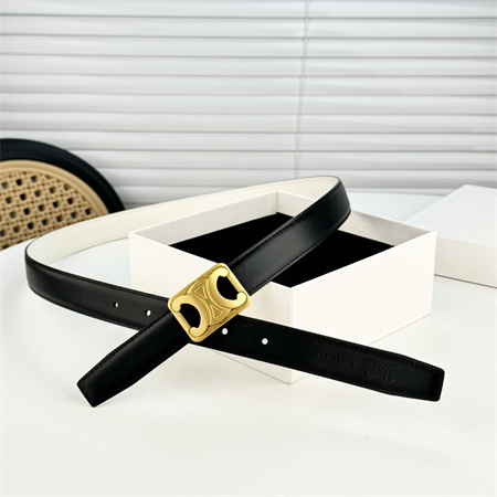 Celine MEDIUM REVERSIBLE FRAMED TRIOMPHE BELT 25MM in TAURILLON AND NATURAL CALFSKIN White/Black