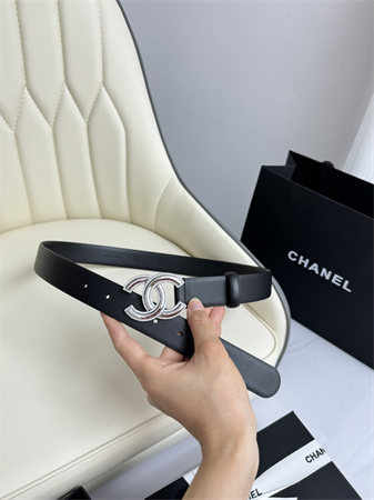 Chanel Belts In Calfskin 30MM Gold/Silver Hardware Black