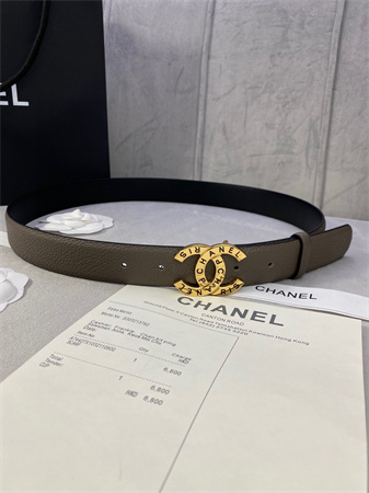 Chanel Belts In Calfskin 30MM Gold/Silver Hardware Etoupe