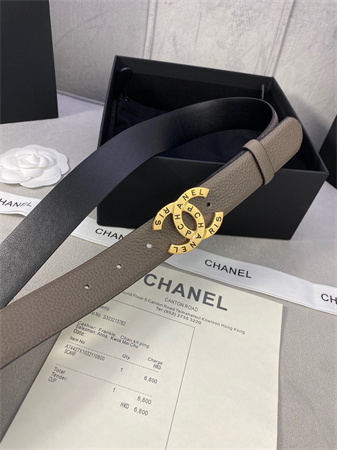 Chanel Belts In Calfskin 30MM Gold/Silver Hardware Etoupe