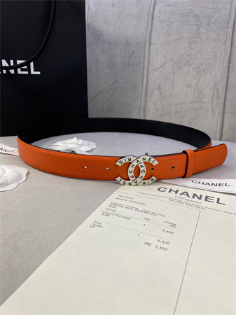 Chanel Belts In Calfskin 30MM Gold/Silver Hardware Orange