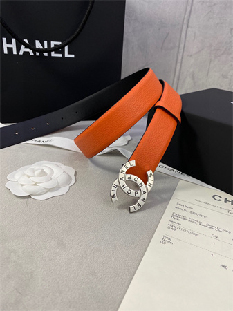 Chanel Belts In Calfskin 30MM Gold/Silver Hardware Orange