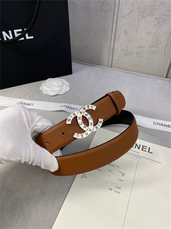 Chanel Belts In Calfskin 30MM Gold/Silver Hardware Brown