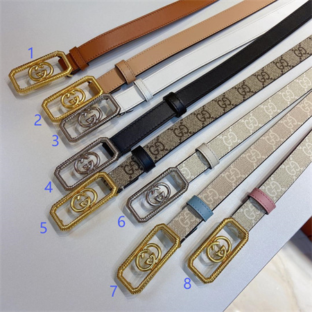 Gucci Belts In Calfskin/GG Canvas 20MM  Color Options