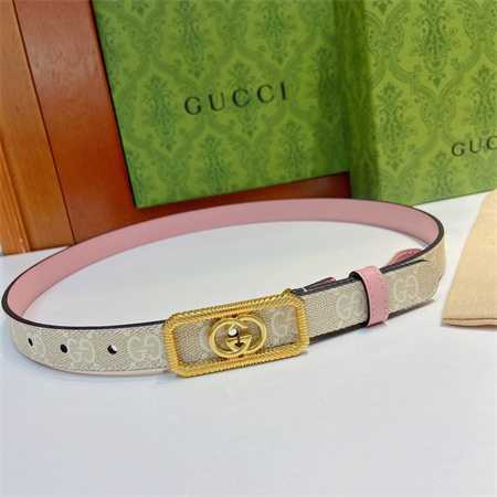 Gucci Belts In Calfskin/GG Canvas 20MM  Color Options