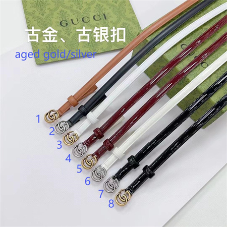 Gucci Belts In Patent/Smooth Calfskin 12MM Aged/Shinny Gold/Silver Hardware Color Options