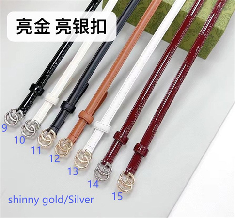 Gucci Belts In Patent/Smooth Calfskin 12MM Aged/Shinny Gold/Silver Hardware Color Options