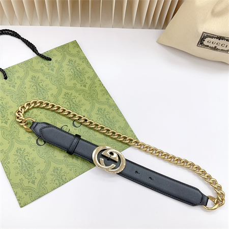 Gucci Chain Belts In Black Calfskin 30MM Options