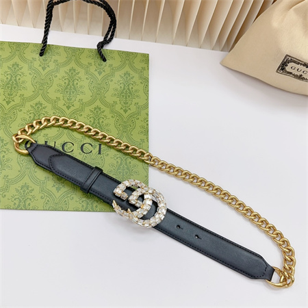 Gucci Chain Belts In Black Calfskin 30MM Options