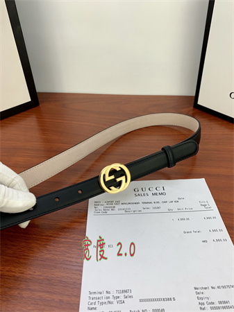 Gucci Belts In Black Calfskin 20MM Gold/Silver Hardware