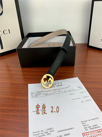 Gucci Belts In Black Calfskin 20MM Gold/Silver Hardware