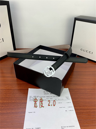 Gucci Belts In Black Calfskin 20MM Gold/Silver Hardware