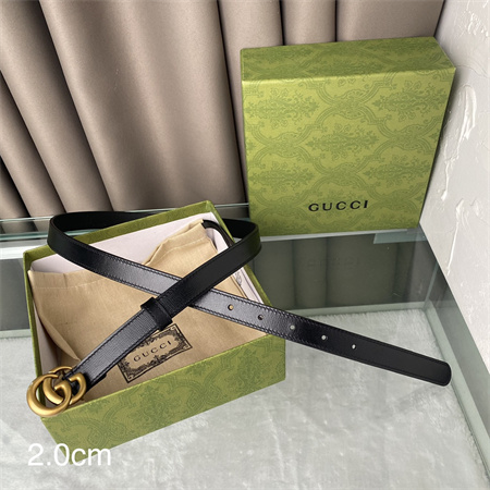 Gucci Belts In Calfskin 20MM Gold Hardware Black