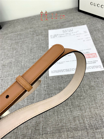 Gucci Belts In Brown Calfskin 20MM Gold Hardware