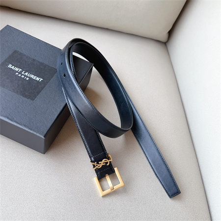 YSL Belts In Leather 30MM Gold Hardware Black