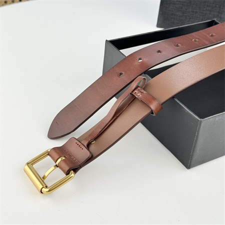 YSL Belts In Leather 35MM Gold Hardware Brown
