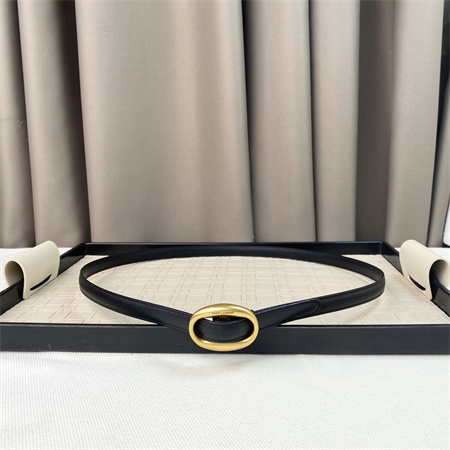 YSL Belts In Leather 15MM Gold Hardware Black