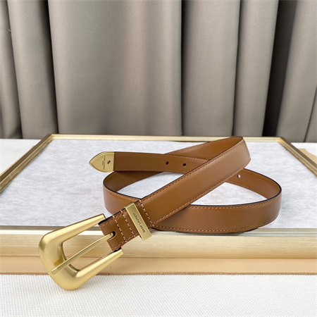 YSL Belts In Leather 25MM Gold Hardware Brown