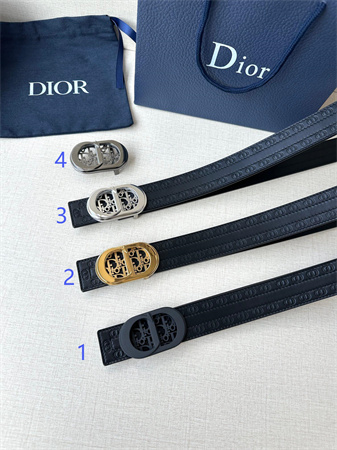 Dior Belts In CD Embossed Calfskin 35MM Black Color Options