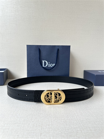 Dior Belts In CD Embossed Calfskin 35MM Black Color Options