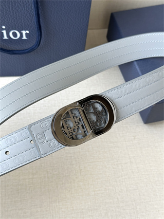 Dior Belts In CD Embossed Calfskin 35MM Grey Color Options