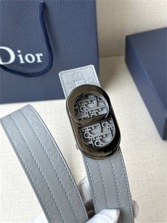 Dior Belts In CD Embossed Calfskin 35MM Grey Color Options