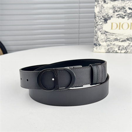 Dior Belts In Black Calfskin 35MM Pewter Color Hardware