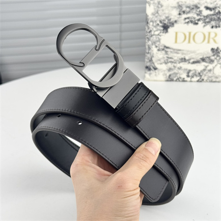 Dior Belts In Black Calfskin 35MM Pewter Color Hardware